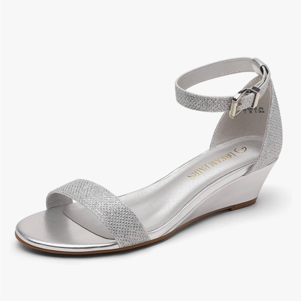 Women's Ingrid Ankle Strap Low Wedge Sandal  Size 7.5. #5
